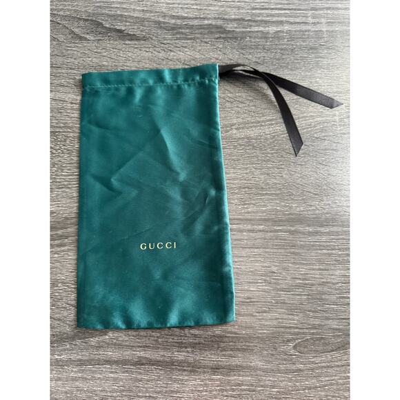 Authentic Gucci Pouch Sunglass Glasses Soft Case Teal Emerald Green Color - Picture 7 of 7